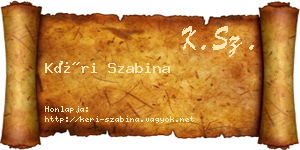 Kéri Szabina névjegykártya
